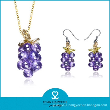 Vogue Purple Silver Jewellery Set with Cheap Price (J-0151)